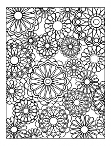Coloring page flowers and vegetation simple