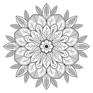 Easy Flower with leaves - Simple Mandalas