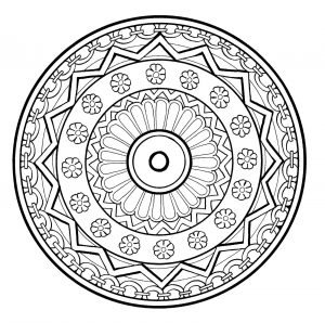 Beautiful Mandala with cute flowers