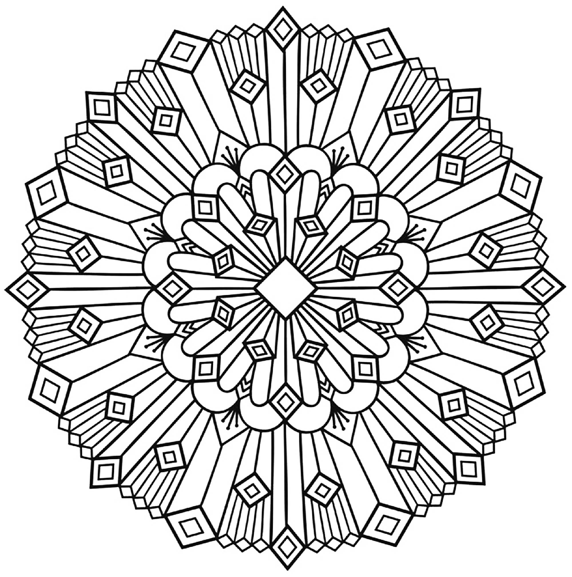 Printable Geometric Mandala Coloring Pages