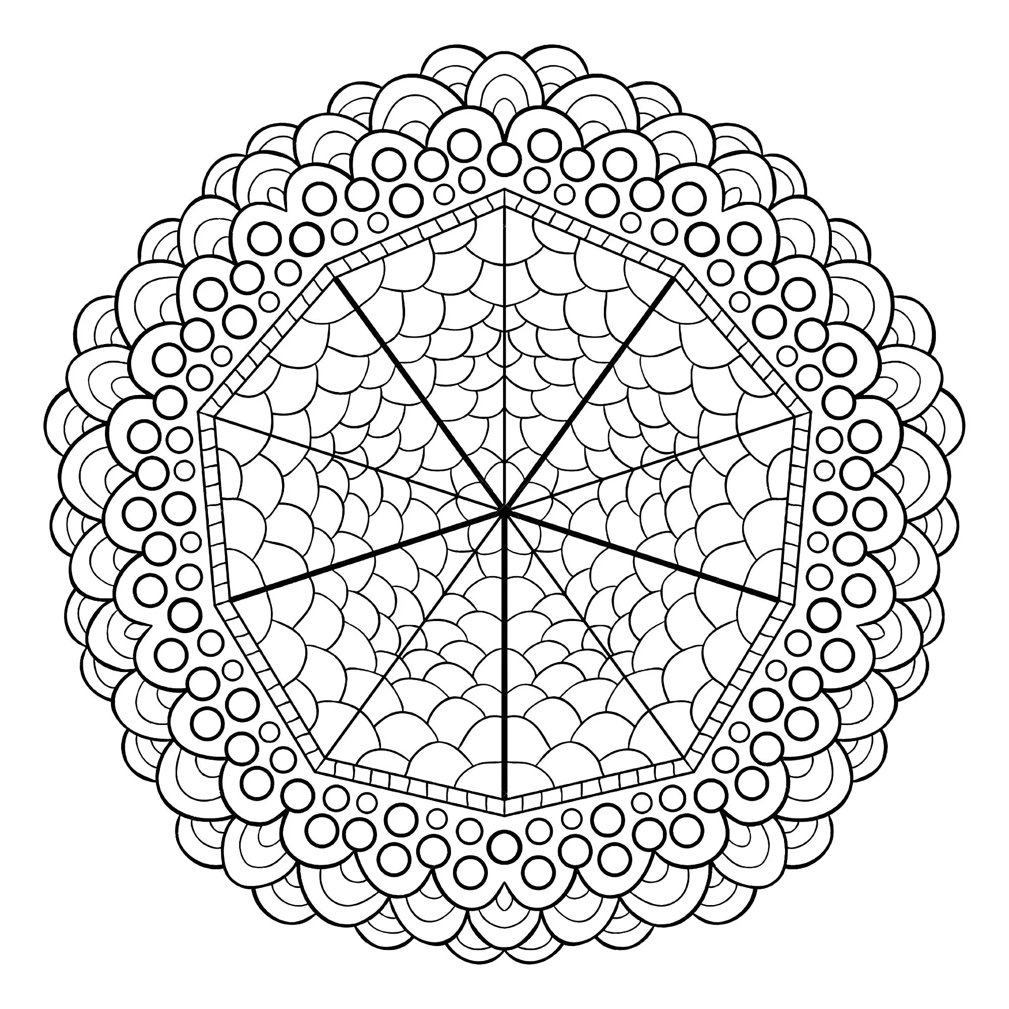 Mandala composed of rounded patterns (Mandalas with Geometric patterns)