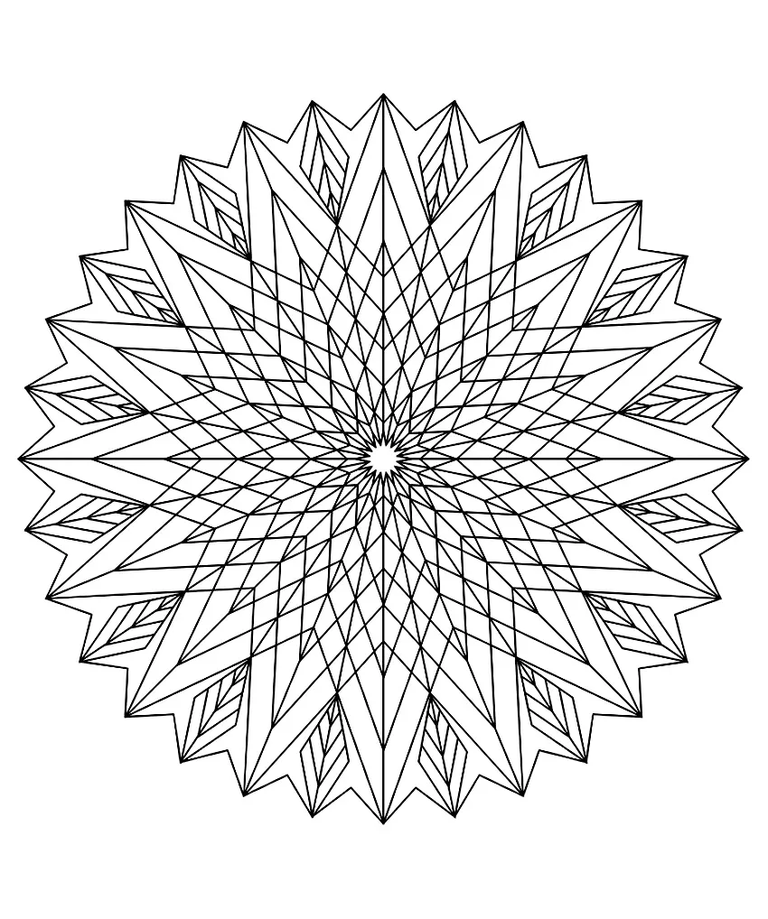 Mandala to color patterns geometric - 3 (Mandalas with Geometric patterns)