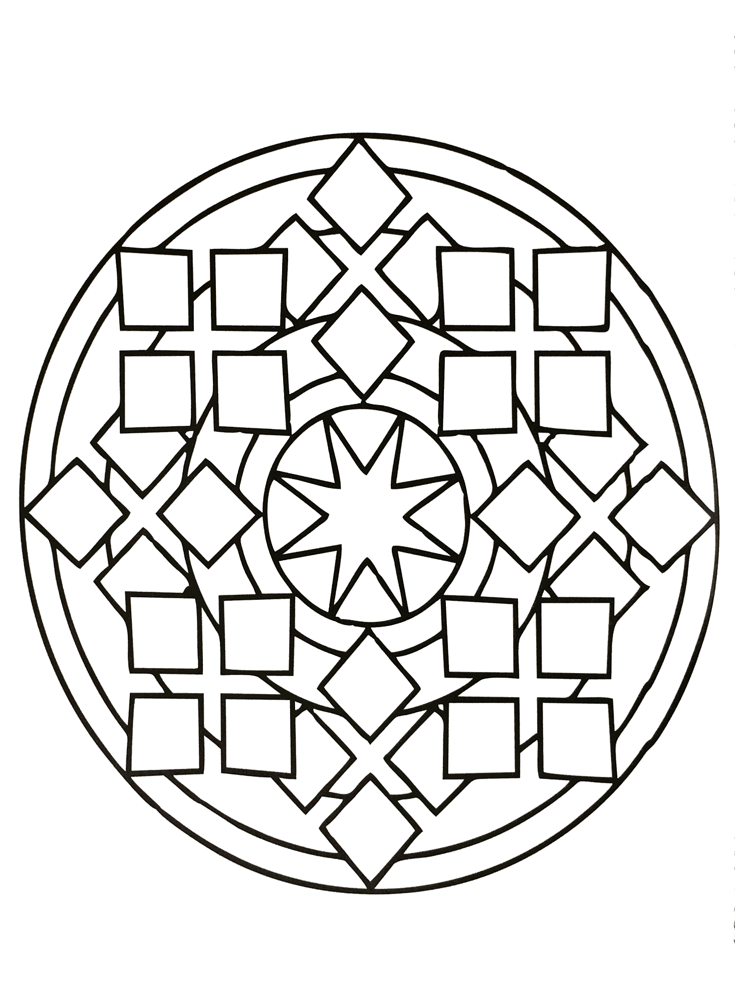 Elegant and harmonious Mandala ... When coloring can really relax you ... This is the case with this Mandala coloring page of high quality.