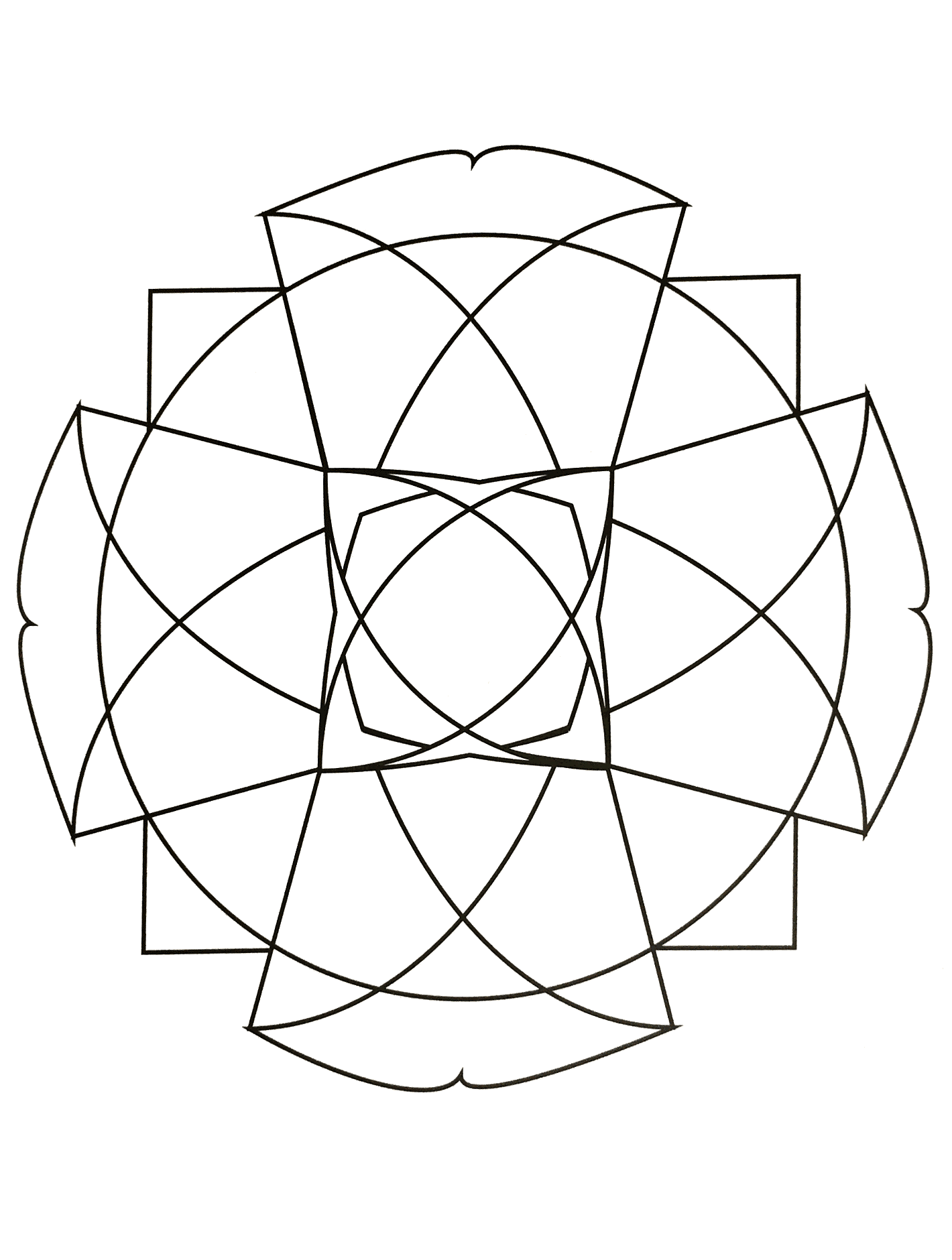 Funny strange Mandala (Mandalas with Geometric patterns)