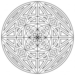 Mandala with concentric lines
