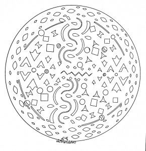 Hand drawn Mandala with various elements
