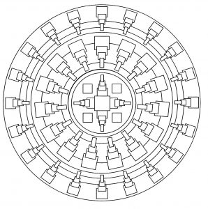 Mandala with squared patterns