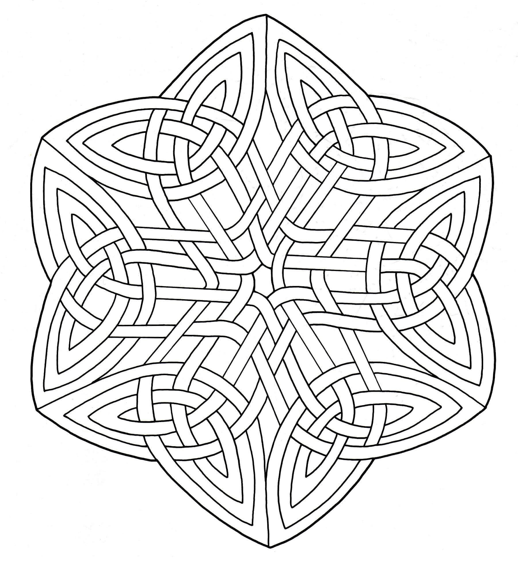 A Mandala of 'standard' difficulty level, which will be suitable for children and adults who want coloring neither too simple nor too difficult.