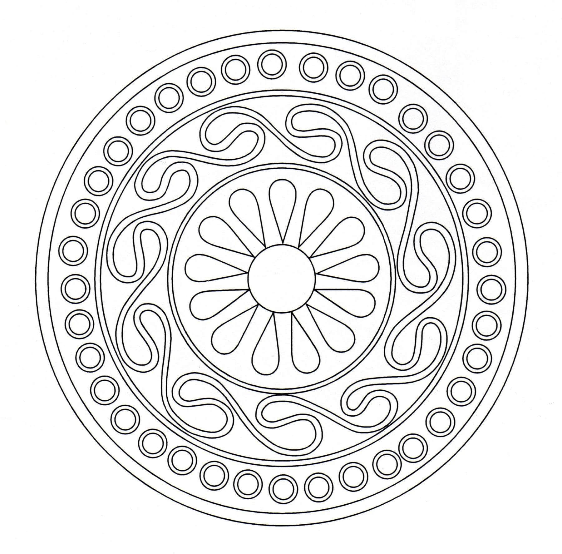 Details relatively simple to color, for a Mandala coloring page very unique and of high quality. You must clear your mind and allow yourself to forget all your worries and responsibilities.