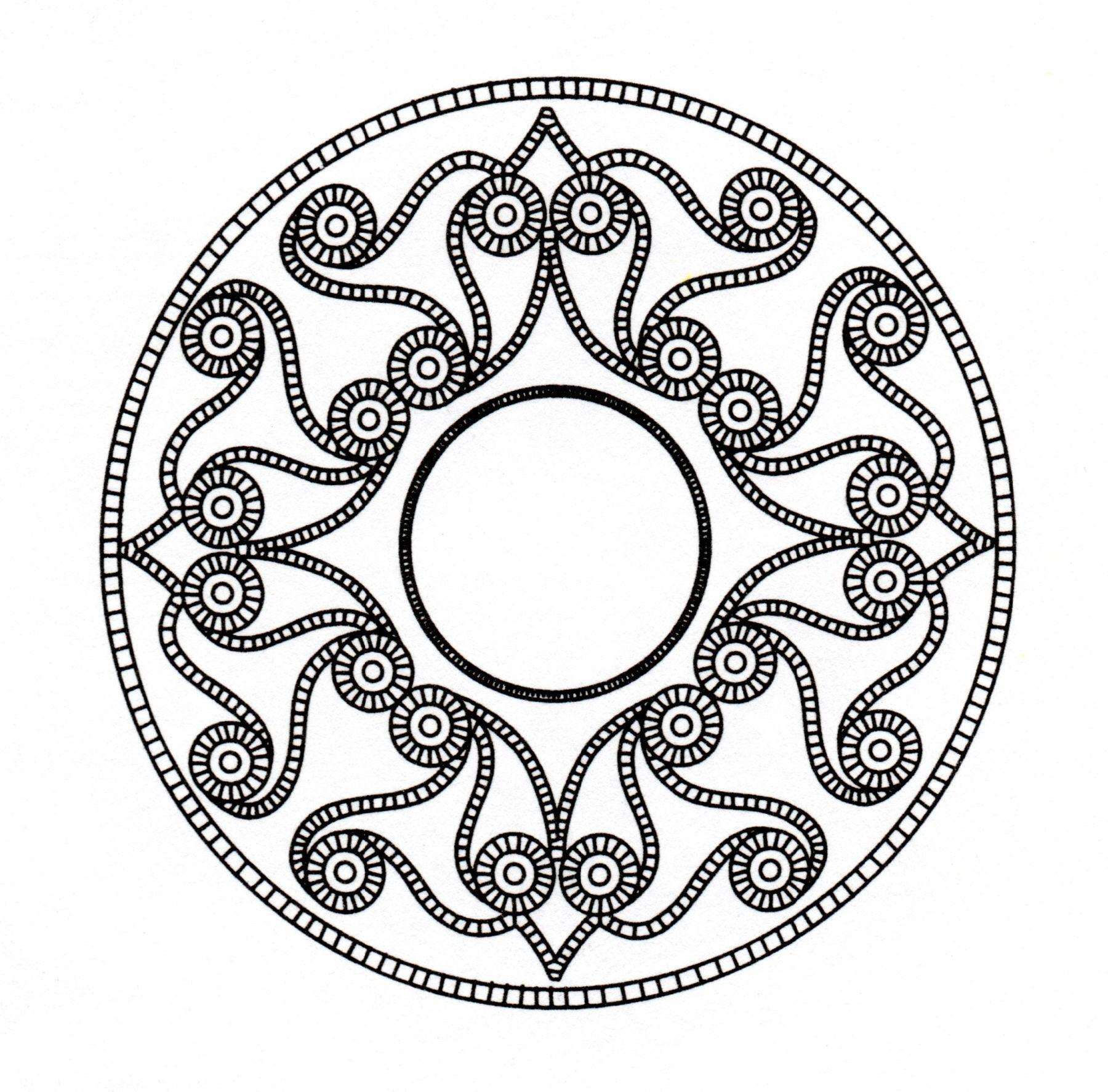 If you search for a Mandala not too complicated to complete, but still with a relative difficulty level, this one is good for you. If you search for a Mandala not too complicated to complete, but still with a relative difficulty level, this one is good for you.