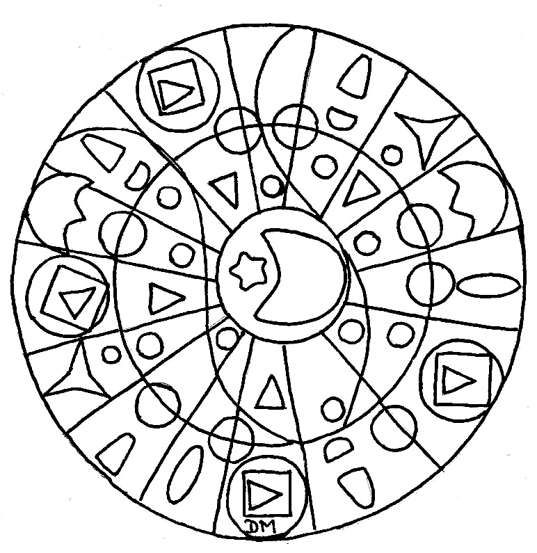 If you search for a Mandala not too complicated to complete, but still with a relative difficulty level, this one is good for you.