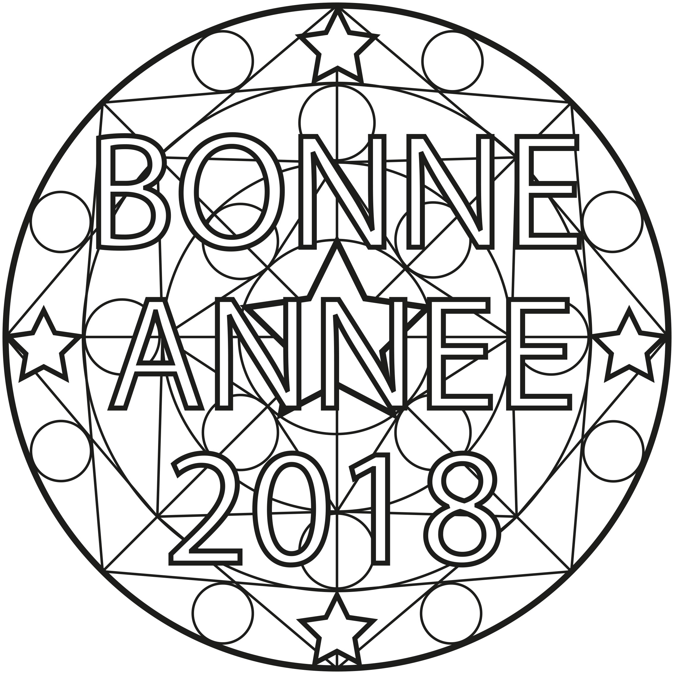 "Bonne Année" Mandala  Simple Mandalas  100% Mandalas Zen & Antistress