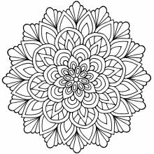 mandala easy flower with leaves