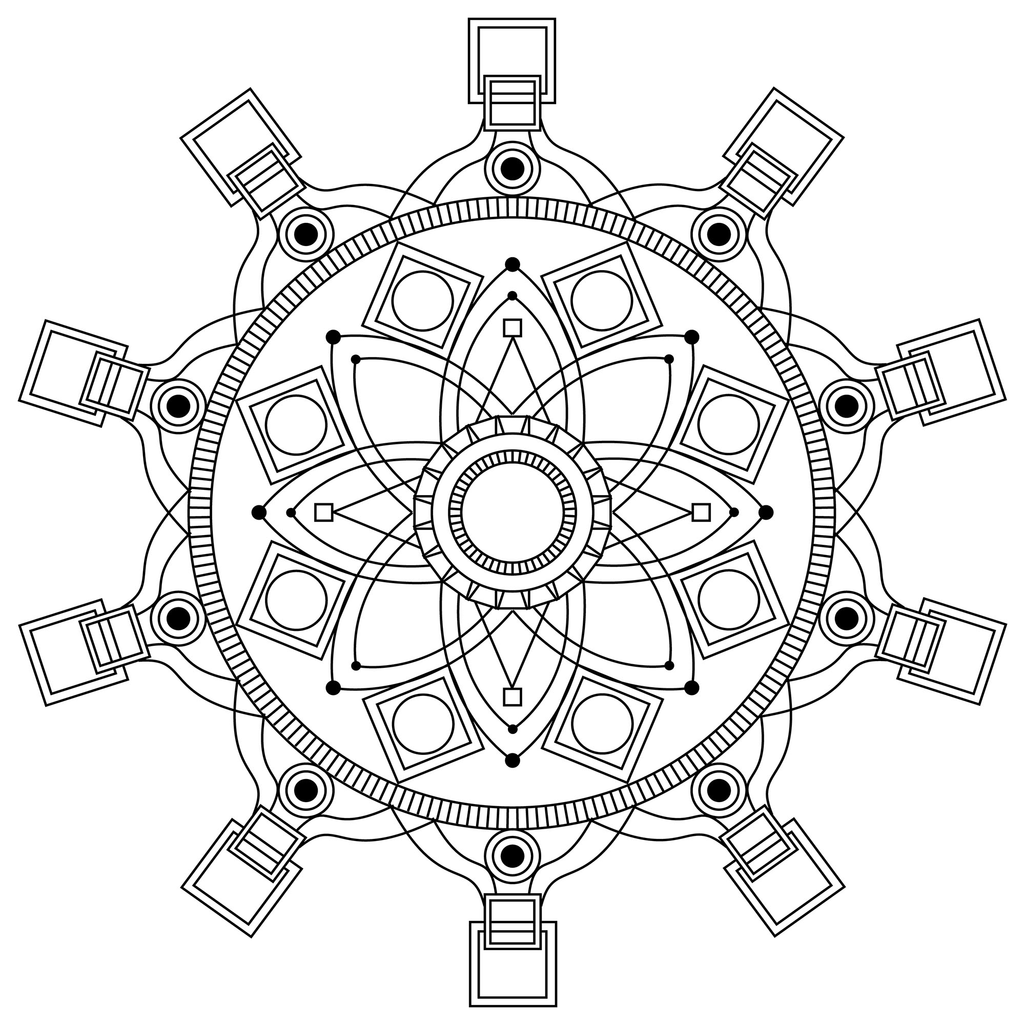 Details relatively simple to color, for a Mandala coloring page very unique and of high quality. You must clear your mind and allow yourself to forget all your worries and responsibilities.