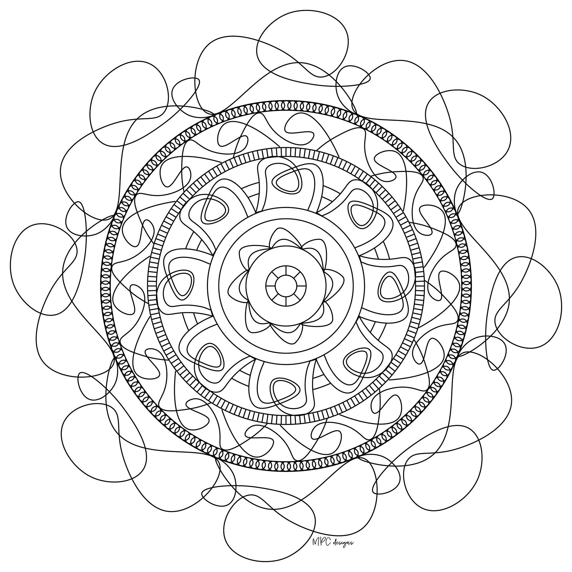 A Mandala out of the ordinary, which will allow you to spend a good time coloring, without complicating your life with too small areas, if it's not what you search for. A Mandala out of the ordinary, which will allow you to spend a good time coloring, without complicating your life with too small areas, if it's not what you search for.