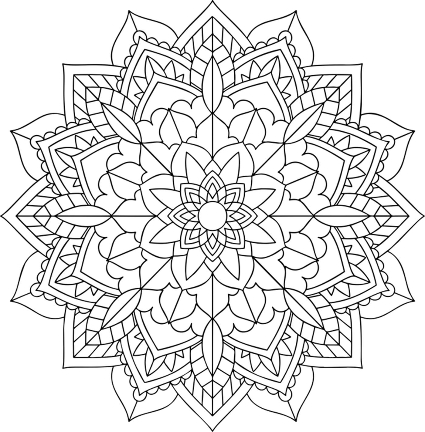 This floral Mandala is perfect if you want to take time to color, be relaxed and calm ... and feel all the benefits of coloring.