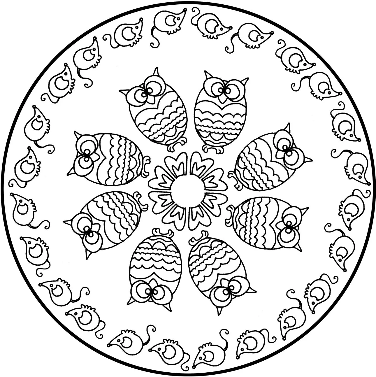 Mandala to color free to print - 4 (Simple Mandalas)