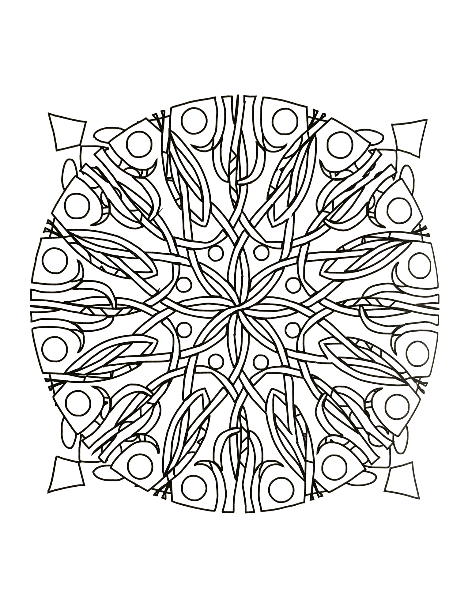 Mandala to download floral abstraction