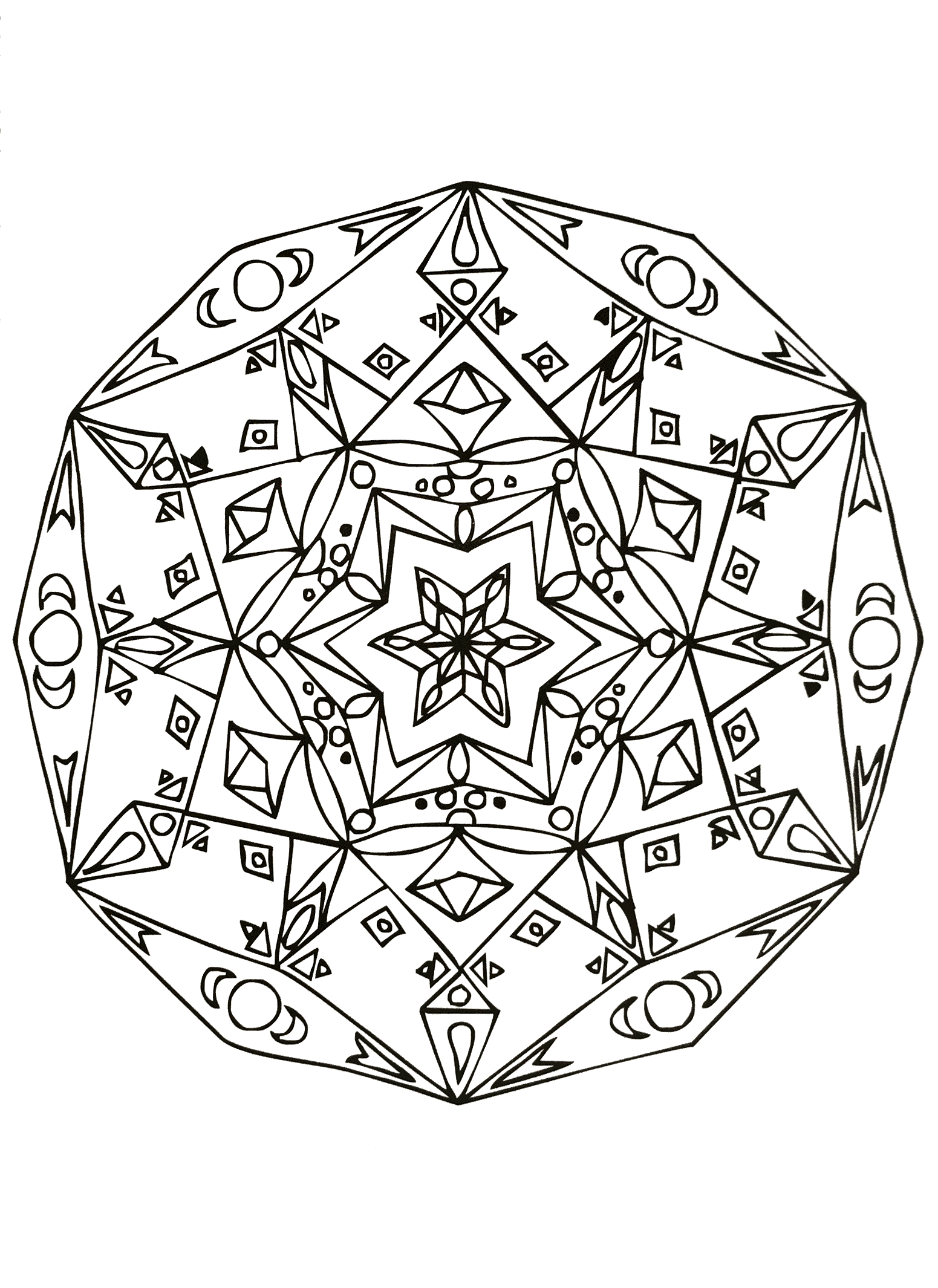 Mandala to download stars and diamonds (Simple Mandalas)
