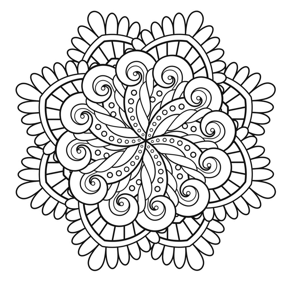 Details relatively simple to color, for a Mandala coloring page very unique and of high quality. You must clear your mind and allow yourself to forget all your worries and responsibilities.