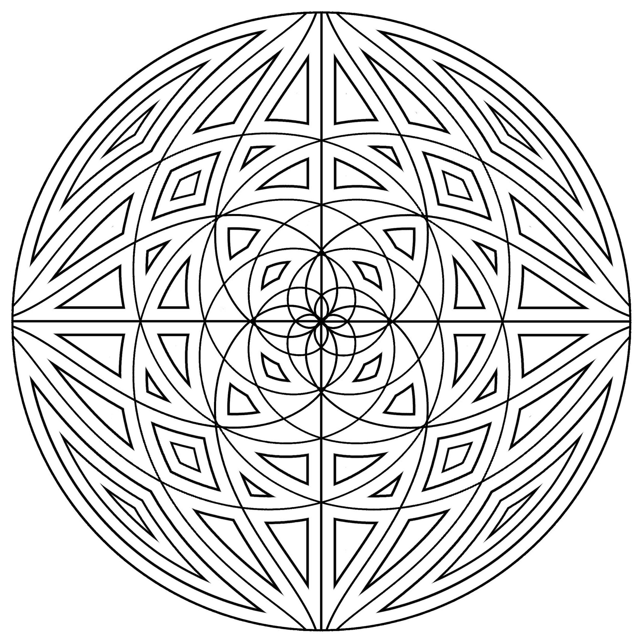 Mandala with concentric lines