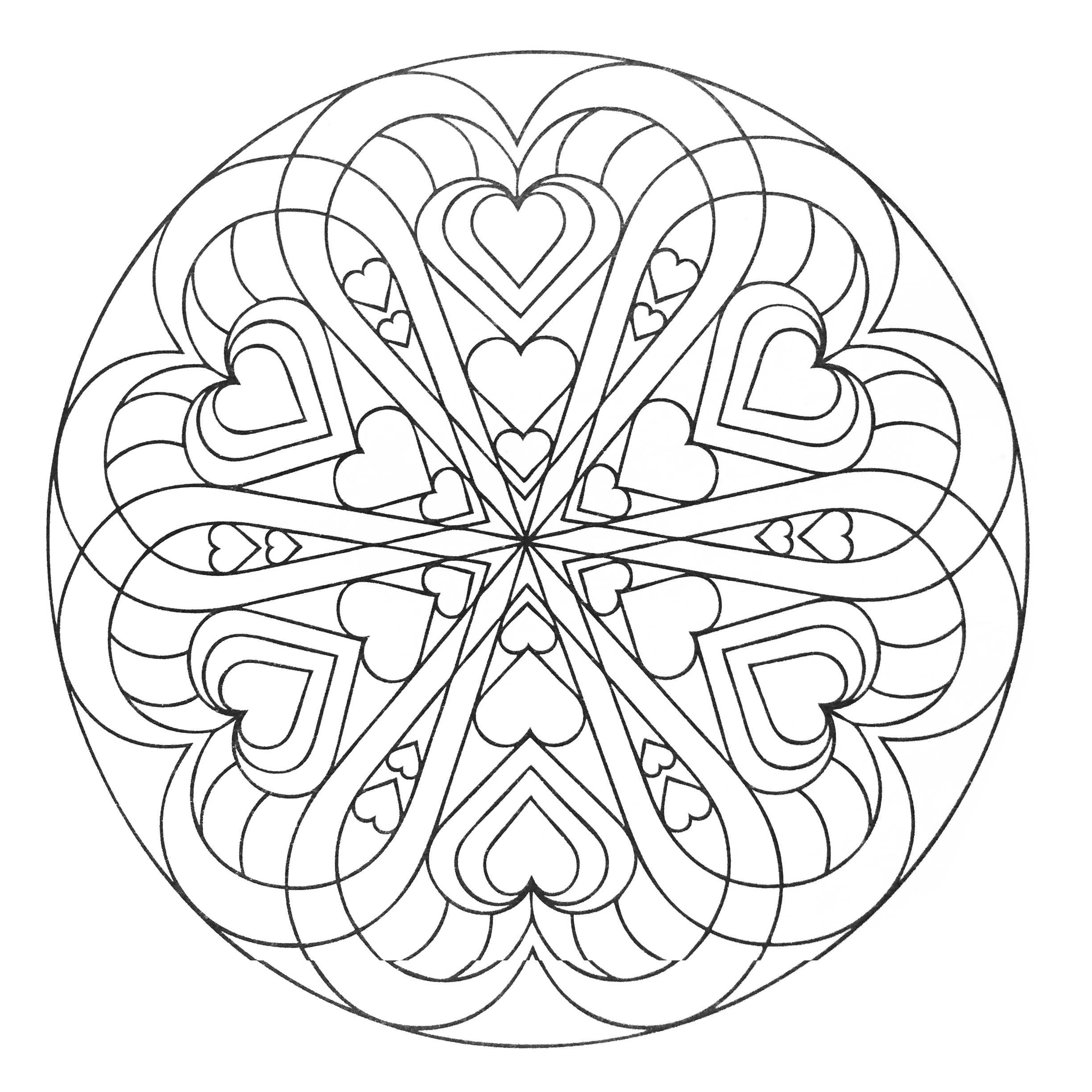 Mandala with hearts