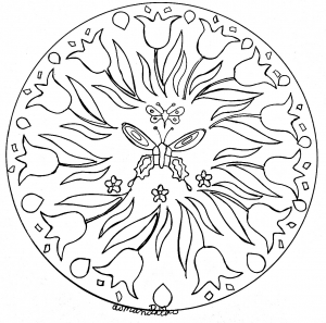Mandala Domandalas Butterflies And Flowers