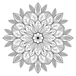 Flowery and leafy Mandala