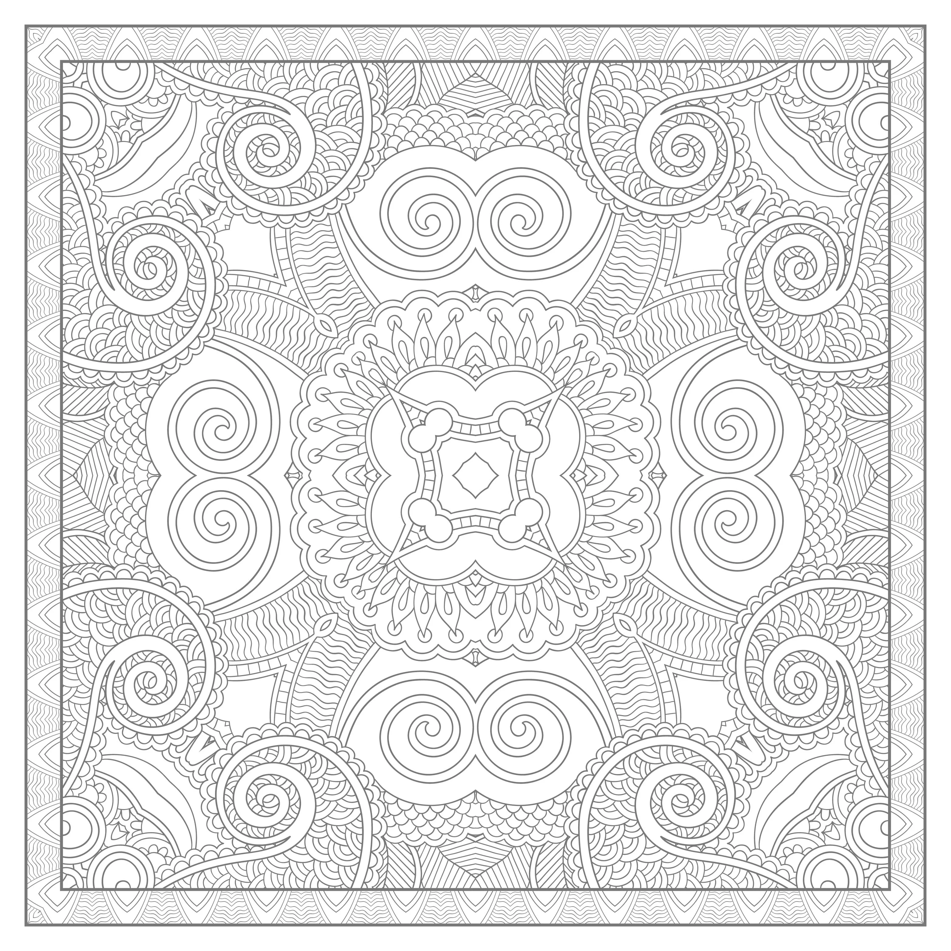 Complex and elaborated Mandala (Very difficult Mandalas (for adults))