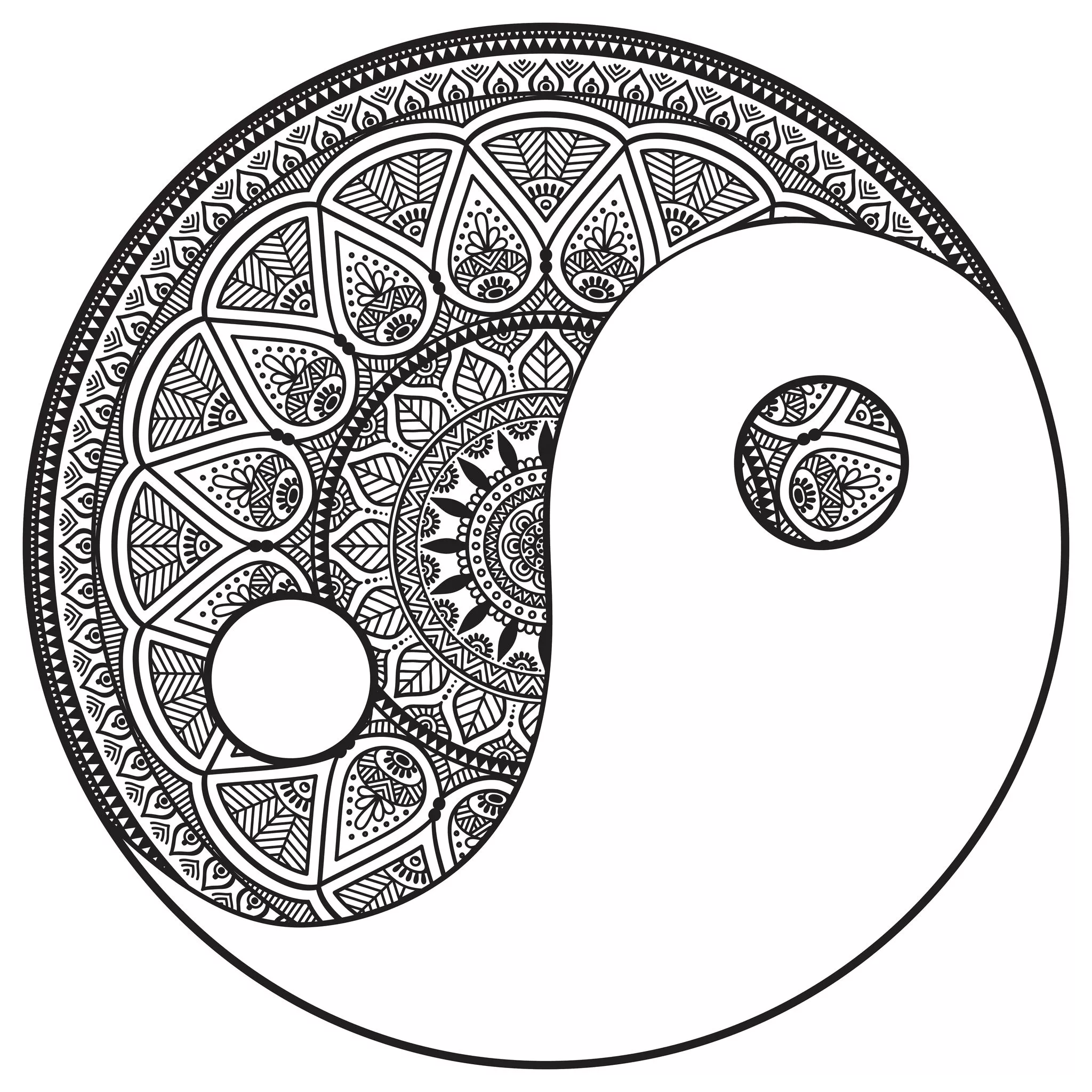 Zen Mandala inspired by the Yin and Yang Symbol by Snezh (Zen & Anti-stress Mandalas)