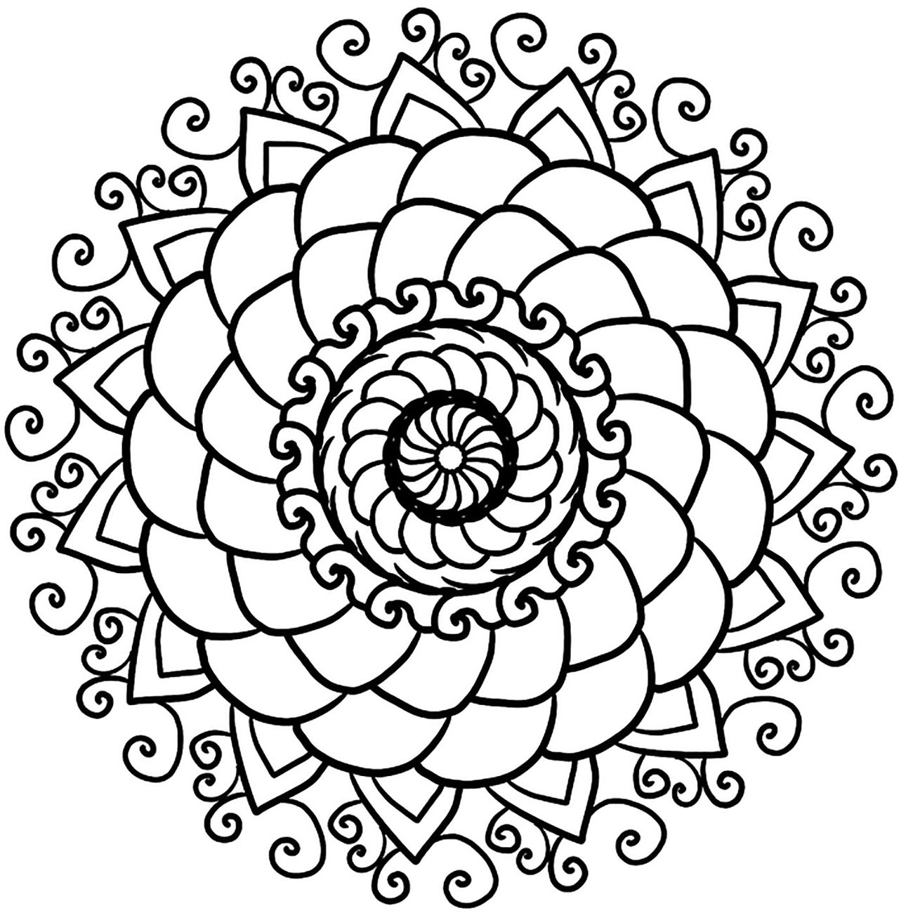 Color this beautiful Mandala and feel the benefits of coloring cool coloring pages. In various spiritual traditions, mandalas may be employed for focusing attention of practitioners and adepts, as a spiritual guidance tool, for establishing a sacred space and as an aid to meditation and trance induction.