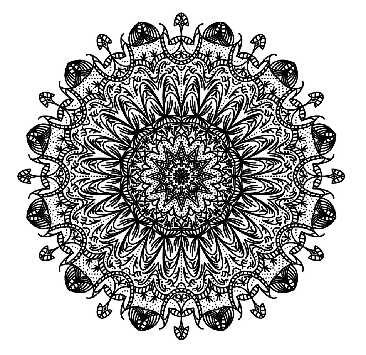 Express your soul, your passion, and let yourself be guided by your creativity to turn this Mandala into ART ! It can sometimes be even more relaxing when coloring and passively listening to music : don't hesitate to do it !