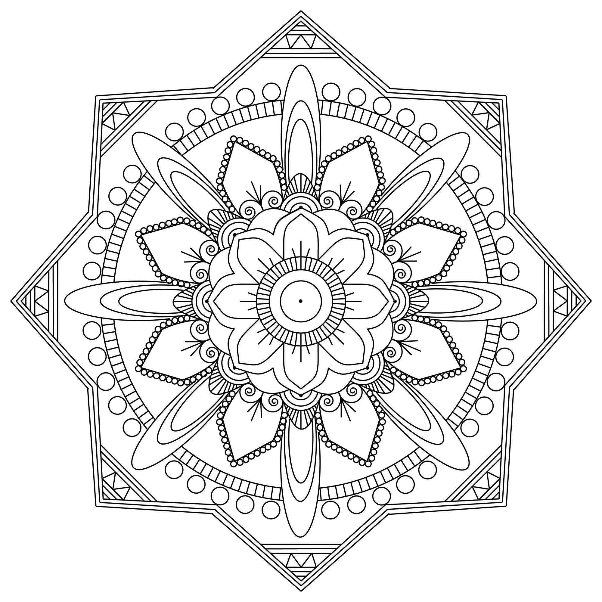 Express your soul, your passion, and let yourself be guided by your creativity to turn this Mandala into ART ! Mandalas are Buddhist devotional images often deemed a diagram or symbol of an ideal universe.