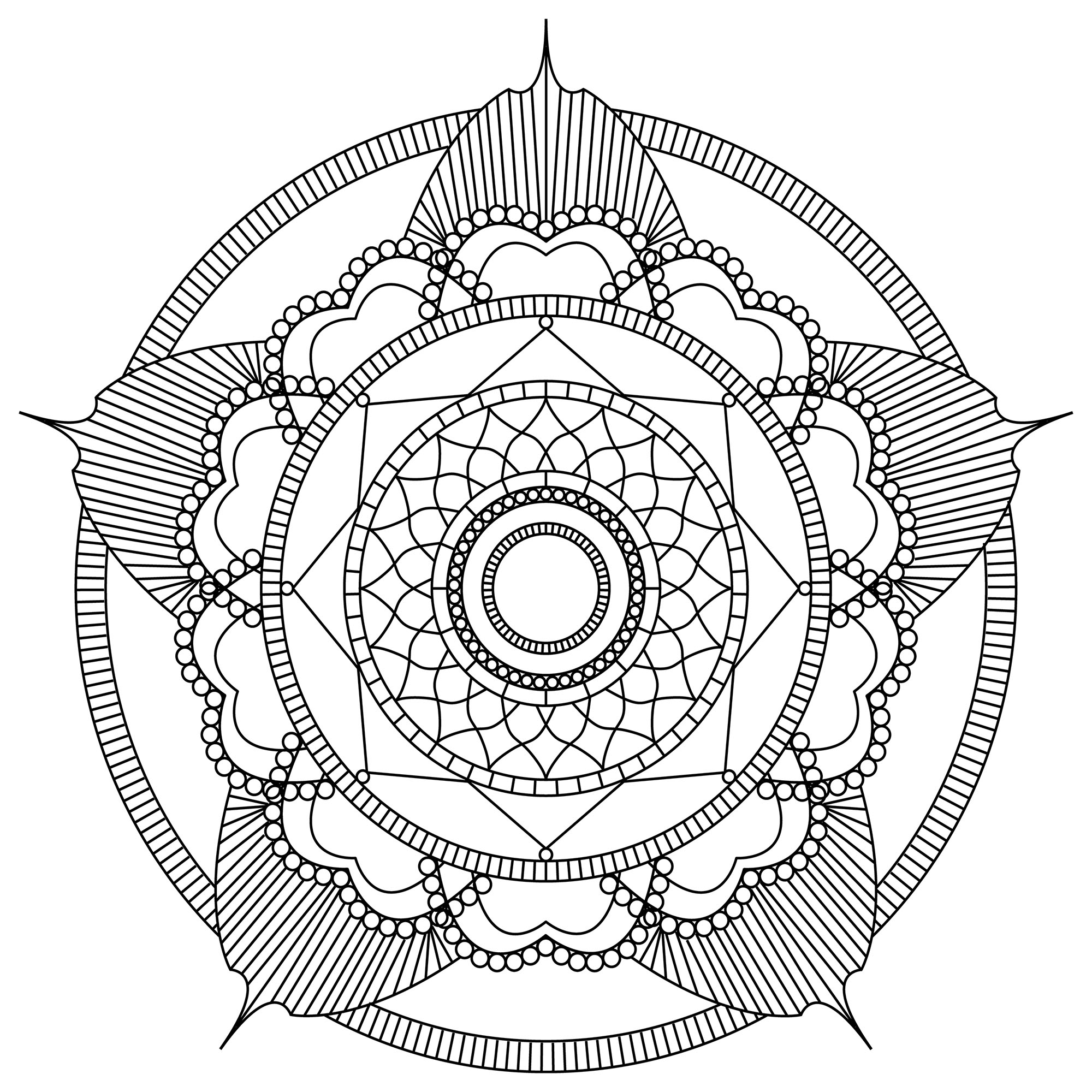 Offer yourself a parenthesis of relaxation with this beautiful Mandala coloring page, with the colors that please you the most. Some like to express themselves through words, while some use the form art ... What do you prefer ?