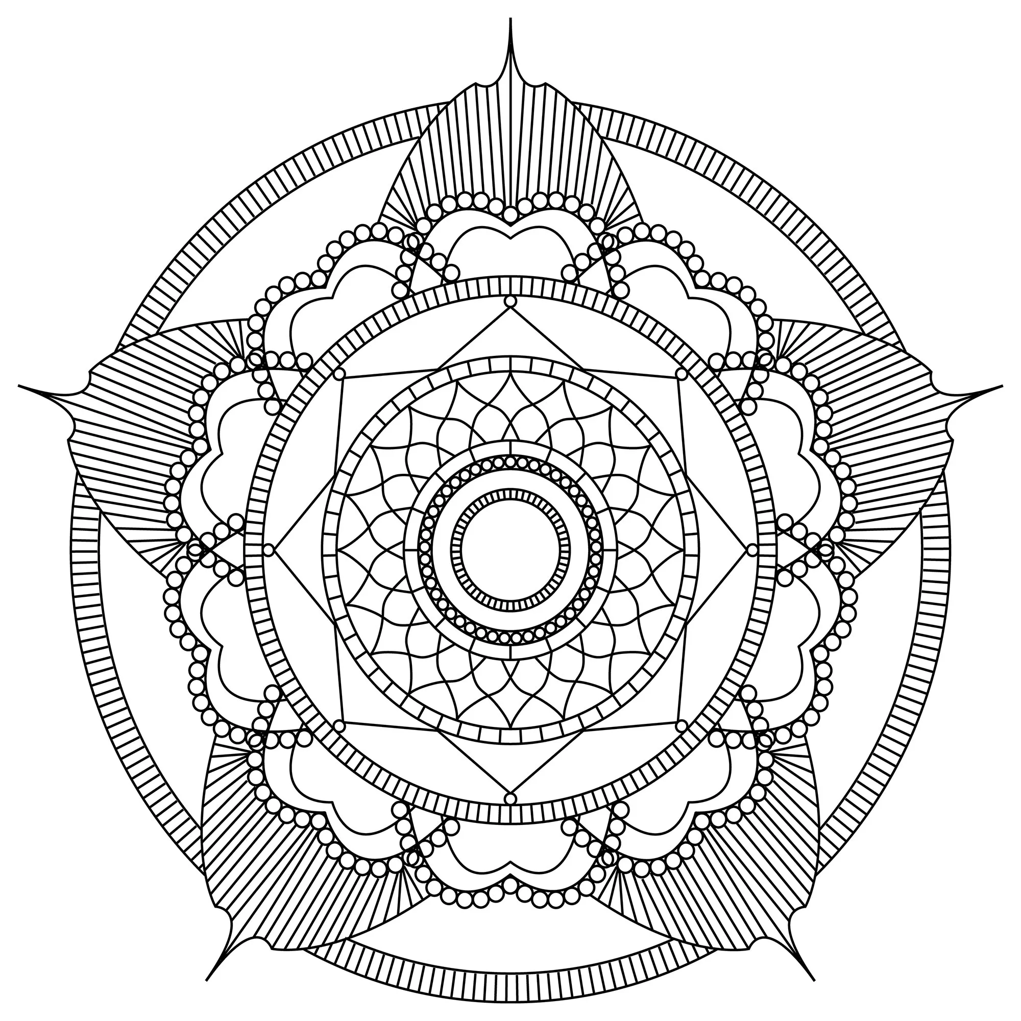 Anti-stress Mandala forming a flower (Zen & Anti-stress Mandalas)