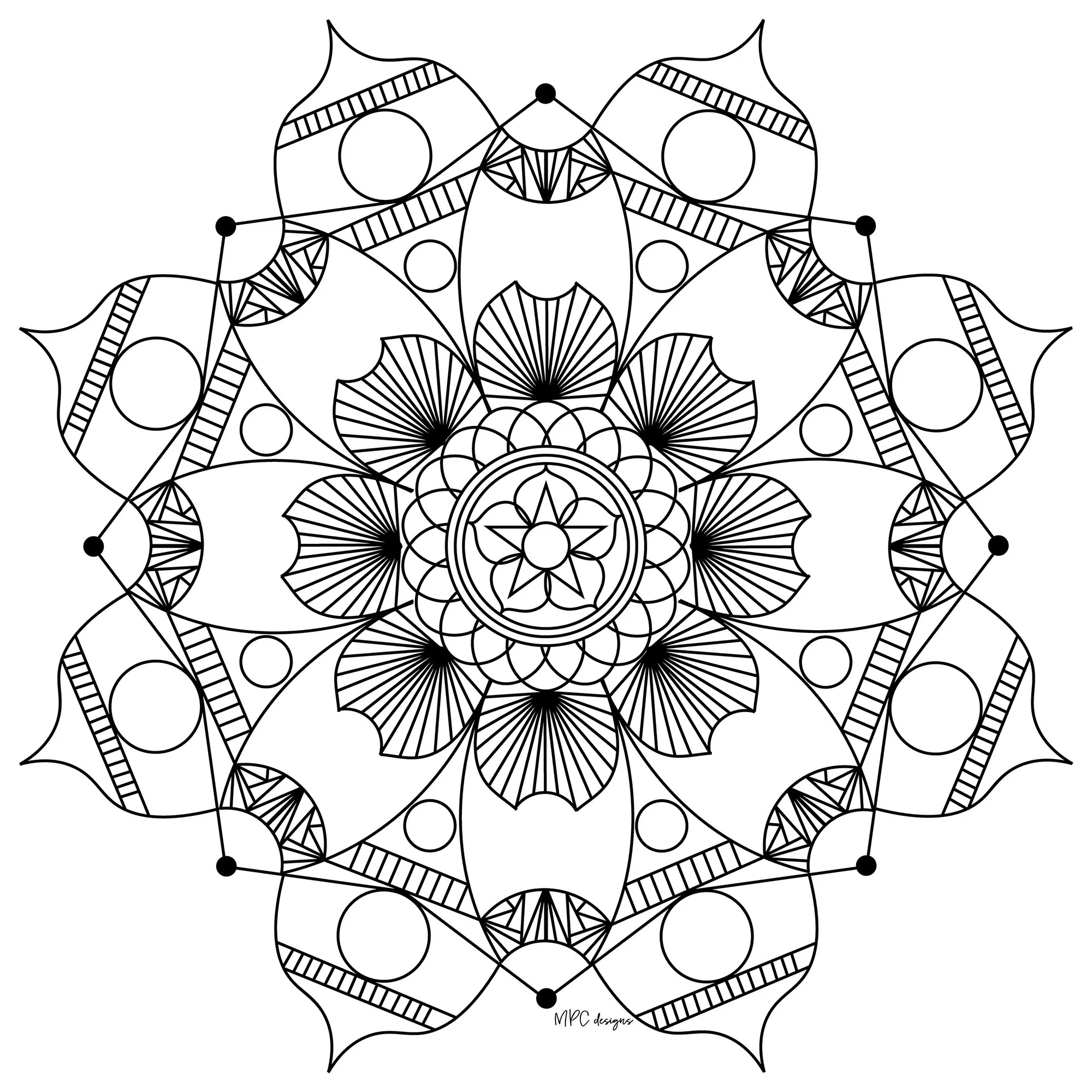 Mandala to print & color (Zen & Anti-stress Mandalas)