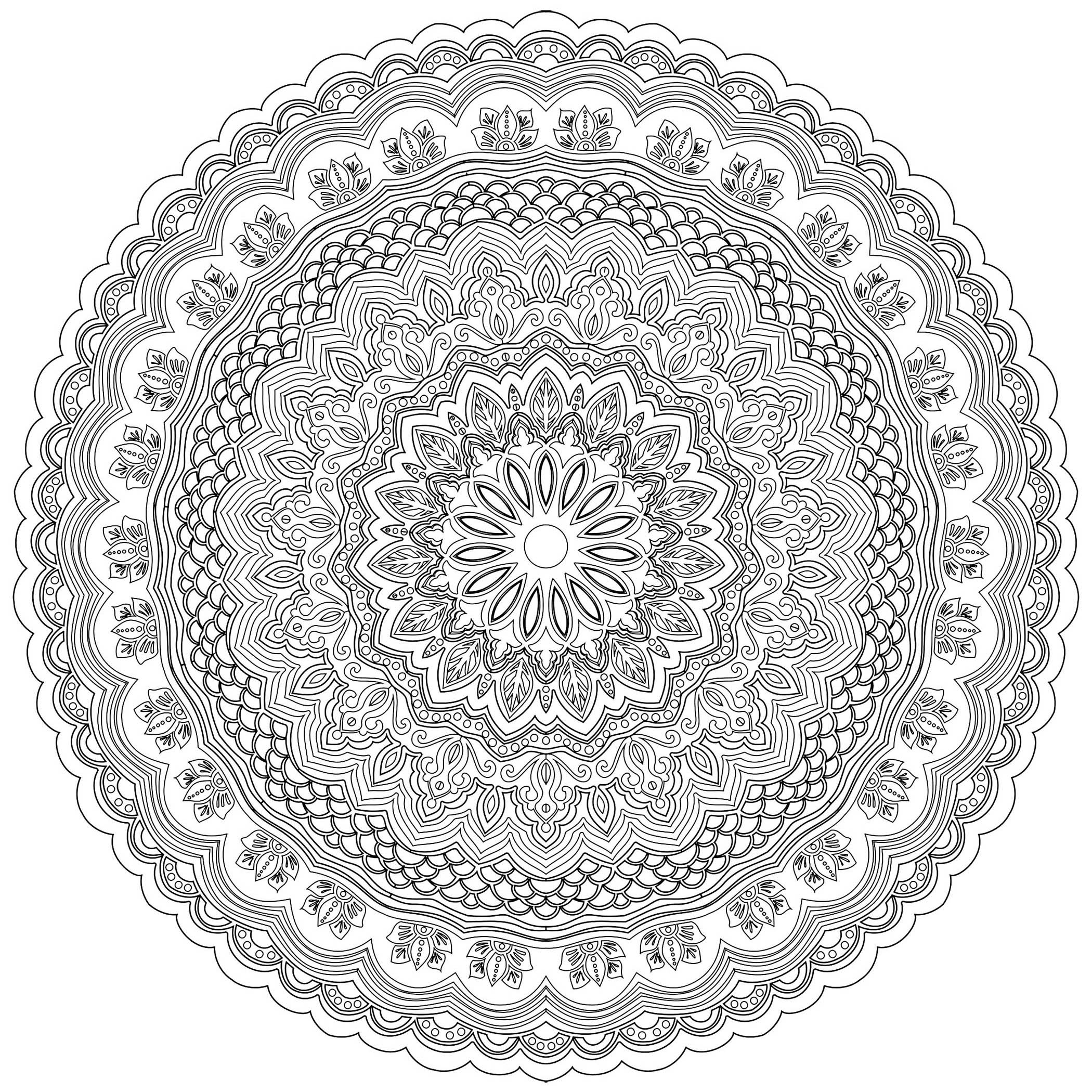 A Mandala guaranteed 100% Zen, for a moment of pure relaxation. You will quickly feel the benefits of coloring. The word 'mandala' is from the classical Indian language of Sanskrit.