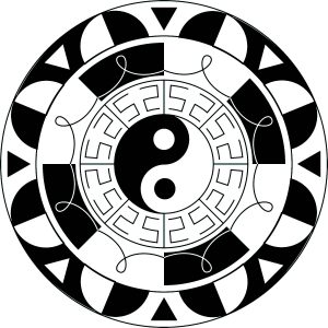 Simple Mandala with Yin & Yang Symbol