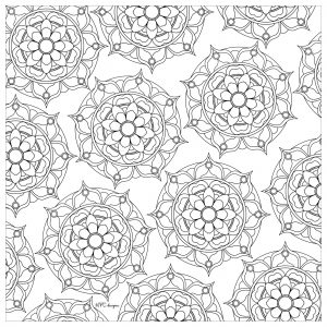 Square design full of little Mandalas