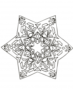 Star with original hand-drawn patterns