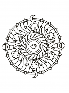 Cute Mandala with little sun in the middle